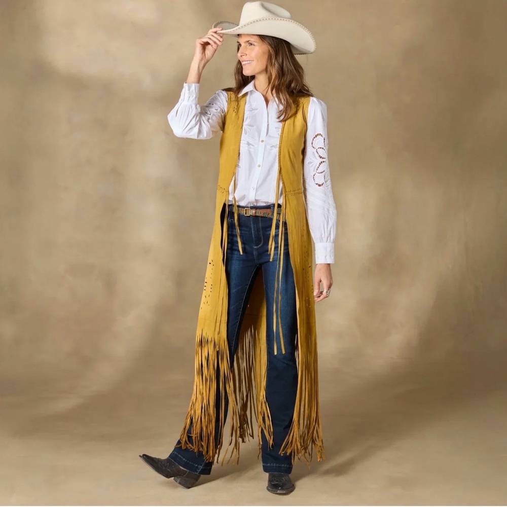 Flannery Fringe Vest in dip dyed lambskin. New with tags from Sundance.